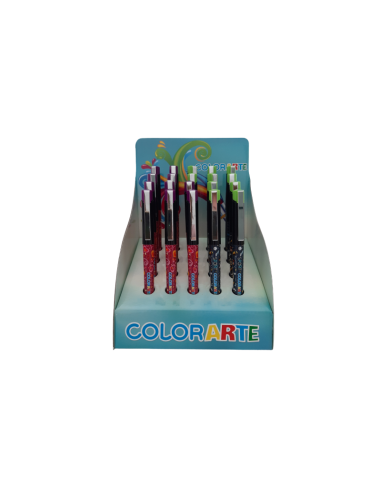 Stilou Colorarte 1034B, alimentare rezerve, corp plastic diverse culori, model baieti