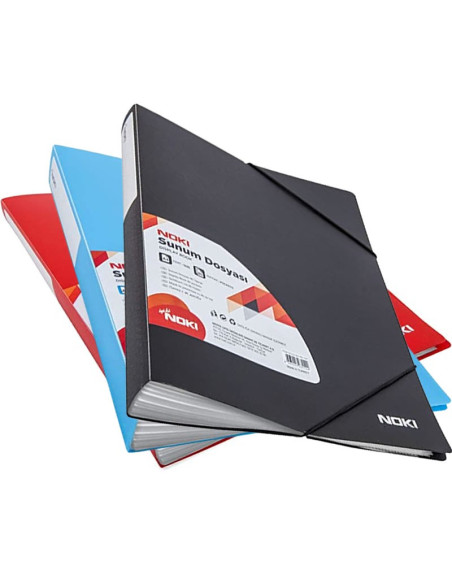 Dosar de prezentare Noki 64180-NN, capacitate 80 folii, plastic, cu elastic
