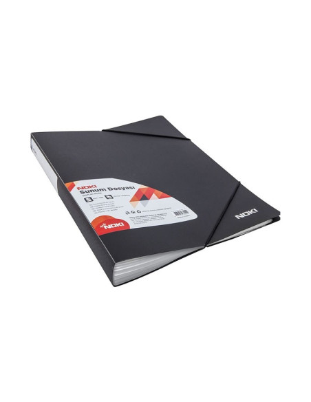 Dosar de prezentare Noki 64180-NN, capacitate 80 folii, plastic, cu elastic