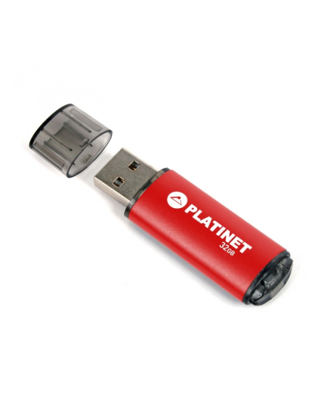 Stick memorie 32GB Platinet PMFE32, USB 2.0, carcasa aluminiu, rosu