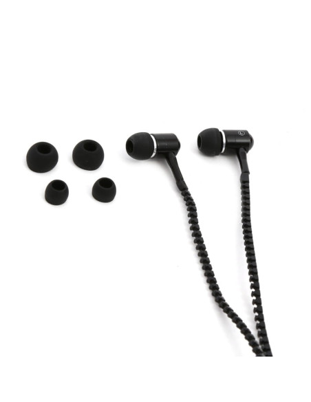 Casti in-ear cu fir Freestyle FH2111, jack 3.5mm, cu microfon, buton on/off, cablu 1.25m cu fermoar, +2 seturi de dopuri,