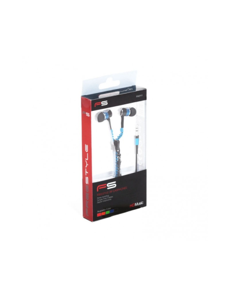Casti in-ear cu fir Freestyle FH2111, jack 3.5mm, cu microfon, buton on/off, cablu 1.25m cu fermoar, +2 seturi de dopuri,