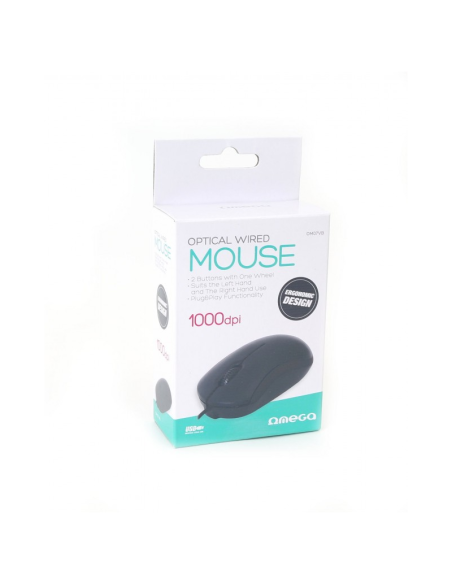 Mouse optic Omega OM07V, 1000 dpi, USB, cablu 1.25m
