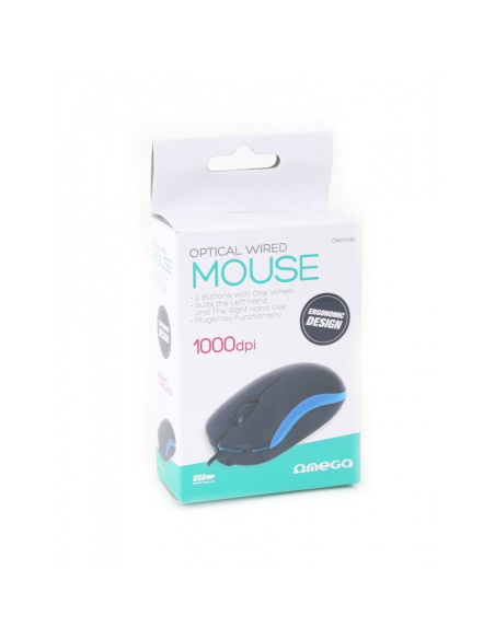 Mouse optic Omega OM07V, 1000 dpi, USB, cablu 1.25m