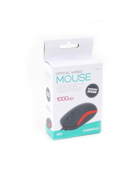 Mouse optic Omega OM07V, 1000 dpi, USB, cablu 1.25m