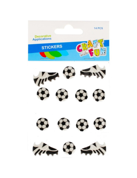 Abtibilduri - fotbal, set 14 buc, Craft with Fun, 480889