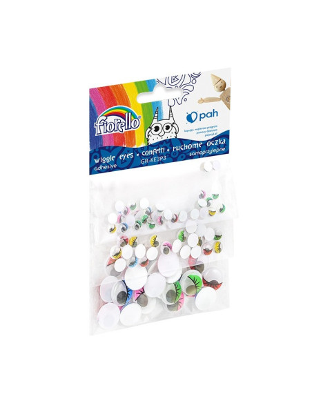 Accesorii creatie - ochi plastic, 30x5mm, 25x8mm, 25x15mm, cu gene, set 80 buc, Fiorello, GR-KE3P3 / 170-2608