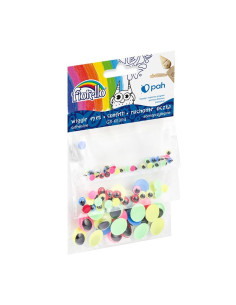 Accesorii creatie - ochi plastic, 30x5mm, 25x8mm, 25x15mm, mobili, set 80 buc, Fiorello, GR-KE3P4 / 170-2609