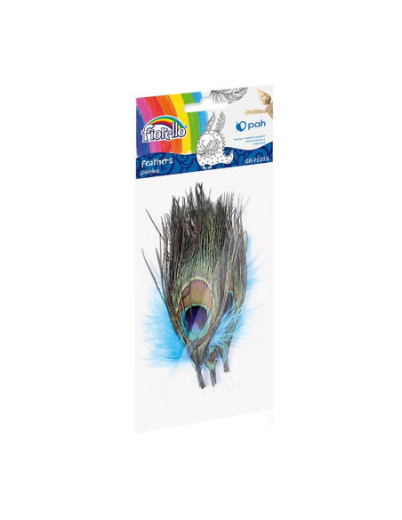 Accesorii creatie - pene, 14-16cm, paun, set 3 buc, Fiorello, GR-FE018 / 170-2622