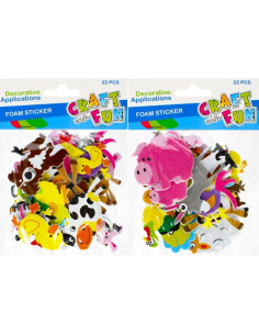 Forme decorative - hartie gumata autoadeziva - animale domestice, diverse culori, set 22 buc, Craft with Fun, 463445
