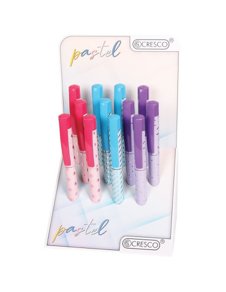 Stilou Cresco Pastel 280030-L, penita iridium, alimentare rezerve, corp plastic diverse culori
