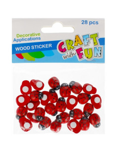 Accesorii creatie - buburuze plastic, mici 15mm, set 28 buc, Craft with Fun, 501441