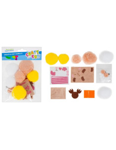 Accesorii creatie - animale, kit creativ Pom Pom, Craft with Fun, 445994