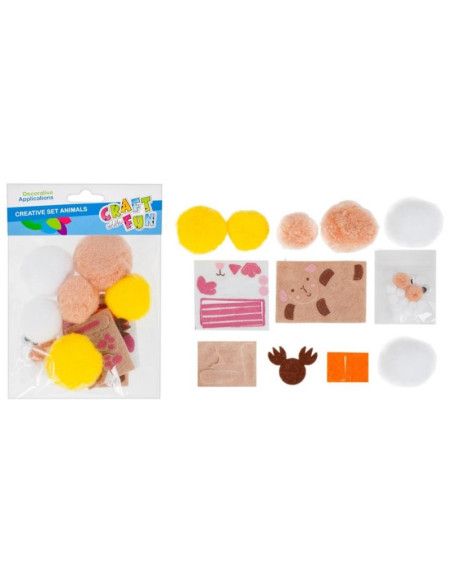 Accesorii creatie - animale, kit creativ Pom Pom, Craft with Fun, 445994