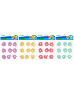 Abtibilduri - flori, diverse culori, set 9 buc, Craft with Fun, 480880