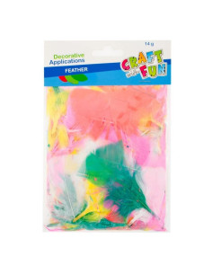 Accesorii creatie - pene albe cu auriu, 14 cm, set 8 buc, Craft with Fun, 463660 2