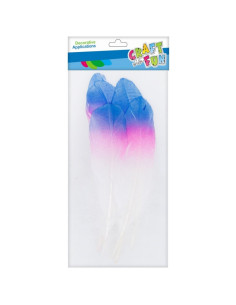 Accesorii creatie - pene, alb, albastru, roz, 13-17cm, set 6 buc, Craft with Fun, 463653