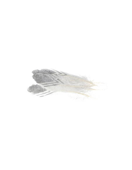 Accesorii creatie - pene, alb, 18-20cm, cu sclipici argintiu, set 6 buc, Craft with Fun, 463665