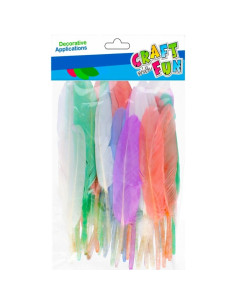 Accesorii creatie - pene, diverse culori, 10-12cm, set 50 buc, Craft with Fun, 501478