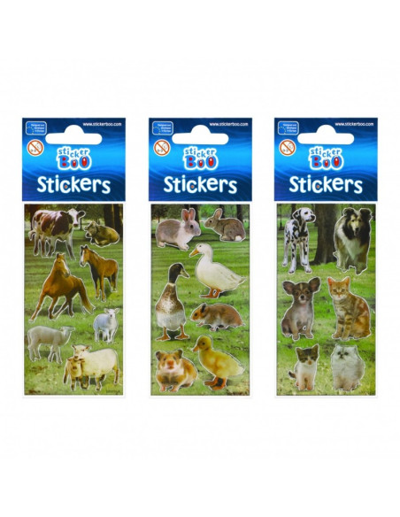Abtibilduri - animale domestice, set 6-7 buc, Sticker Boo, 382529