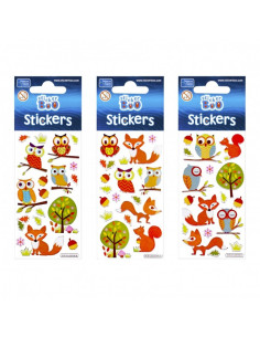 Abtibilduri - animalute padure, set 17 buc, Sticker Boo, 382525