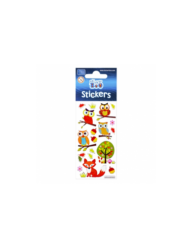 Abtibilduri - animalute padure, set 17 buc, Sticker Boo, 382525