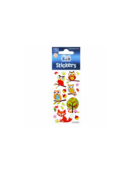 Abtibilduri - animalute padure, set 17 buc, Sticker Boo, 382525