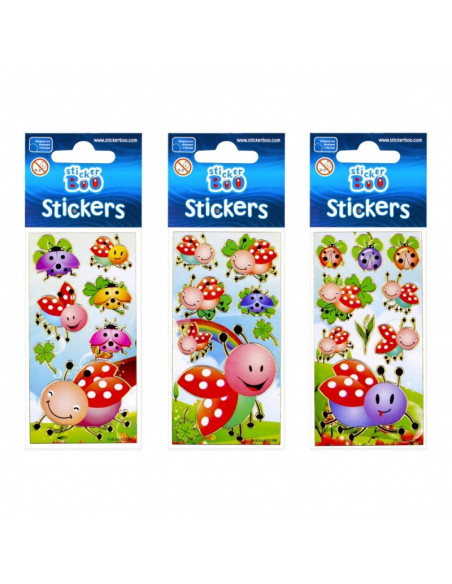 Abtibilduri - buburuze, set 7-8 buc, Sticker Boo, 101531