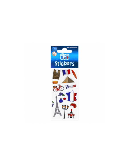 Abtibilduri - calatorii Italia, Anglia, Franta, set 13-19 buc, Sticker Boo, 489559