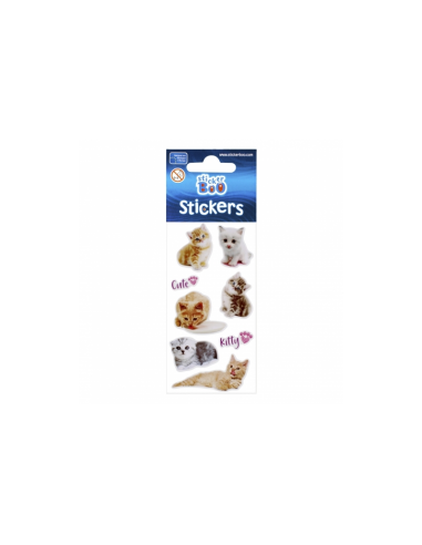Abtibilduri - catei, pisici, set 7-8 buc, Sticker Boo, 476945