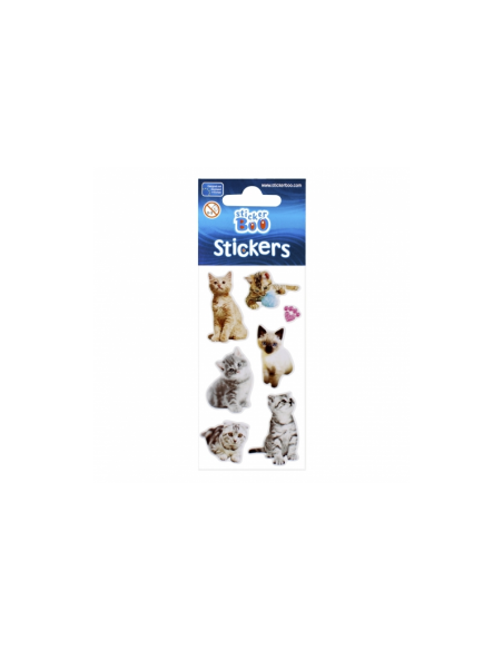 Abtibilduri - catei, pisici, set 7-8 buc, Sticker Boo, 476945