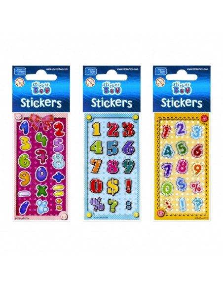 Abtibilduri - cifre, set 15-18 buc, Sticker Boo, 382530