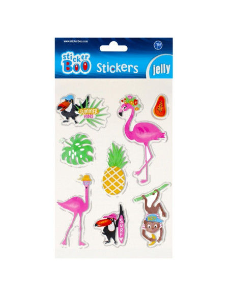 Abtibilduri - flamingo, set 8 buc, Sticker Boo, 493724