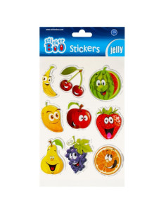 Abtibilduri - fructe, set 9 buc, 15x26 cm, Sticker Boo, 493722