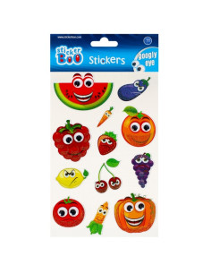 Abtibilduri - fructe, legume, set 12 buc, Sticker Boo, 493716