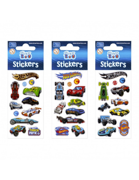 Abtibilduri - Hot Wheels, set 12 buc, Sticker Boo, 262434