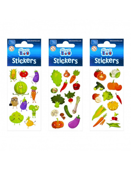 Abtibilduri - legume, set 14 buc, 7x18 cm, Sticker Boo, 483491