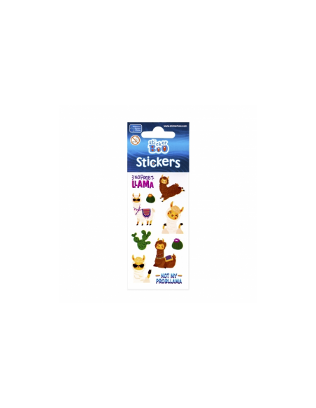 Abtibilduri - lenes, lama, panda, set 9-10 buc, 7x18 cm, Sticker Boo, 471544