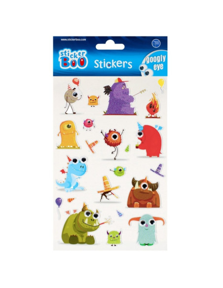 Abtibilduri - monstruleti, set 24 buc, Sticker Boo, 493719