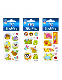 Abtibilduri - pasari, animalute, set 10-11 buc, Sticker Boo, 382533
