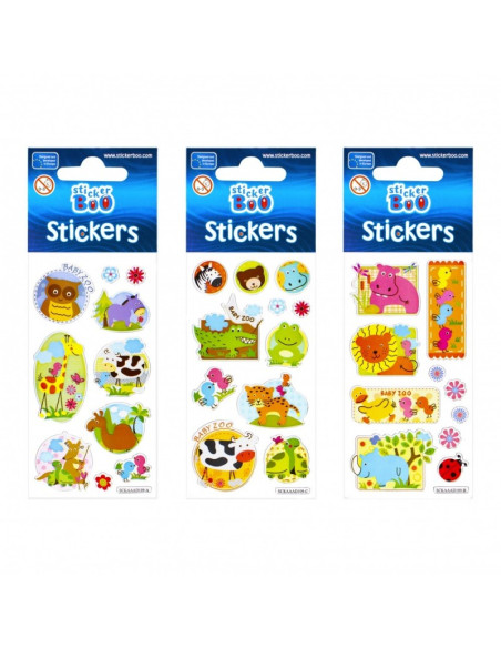 Abtibilduri - pasari, animalute, set 10-11 buc, Sticker Boo, 382533