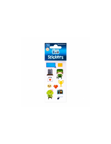 Abtibilduri - pixel, set 12 buc, 18x7 cm, Sticker Boo, 471545