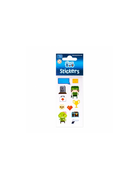 Abtibilduri - pixel, set 12 buc, 18x7 cm, Sticker Boo, 471545