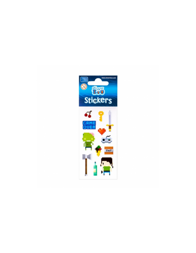 Abtibilduri - pixel, set 12 buc, 18x7 cm, Sticker Boo, 471545