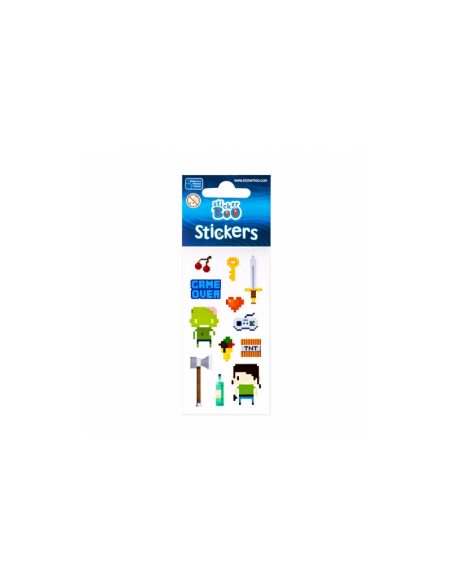 Abtibilduri - pixel, set 12 buc, 18x7 cm, Sticker Boo, 471545