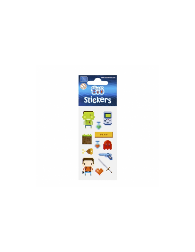 Abtibilduri - pixel, set 12 buc, 18x7 cm, Sticker Boo, 471545