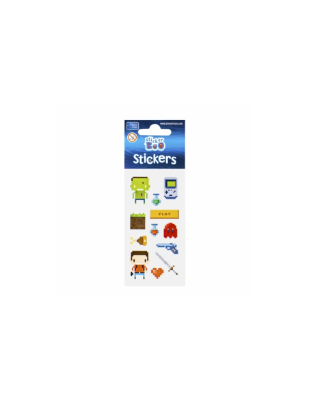 Abtibilduri - pixel, set 12 buc, 18x7 cm, Sticker Boo, 471545