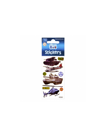 Abtibilduri - vehicule militare, set 9-10 buc, Sticker Boo, 225022