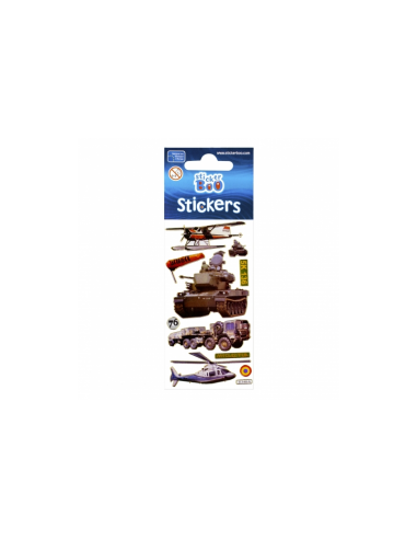Abtibilduri - vehicule militare, set 9-10 buc, Sticker Boo, 225022