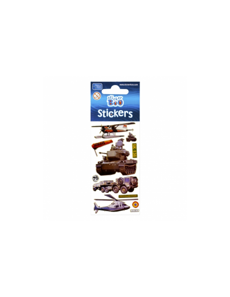 Abtibilduri - vehicule militare, set 9-10 buc, Sticker Boo, 225022